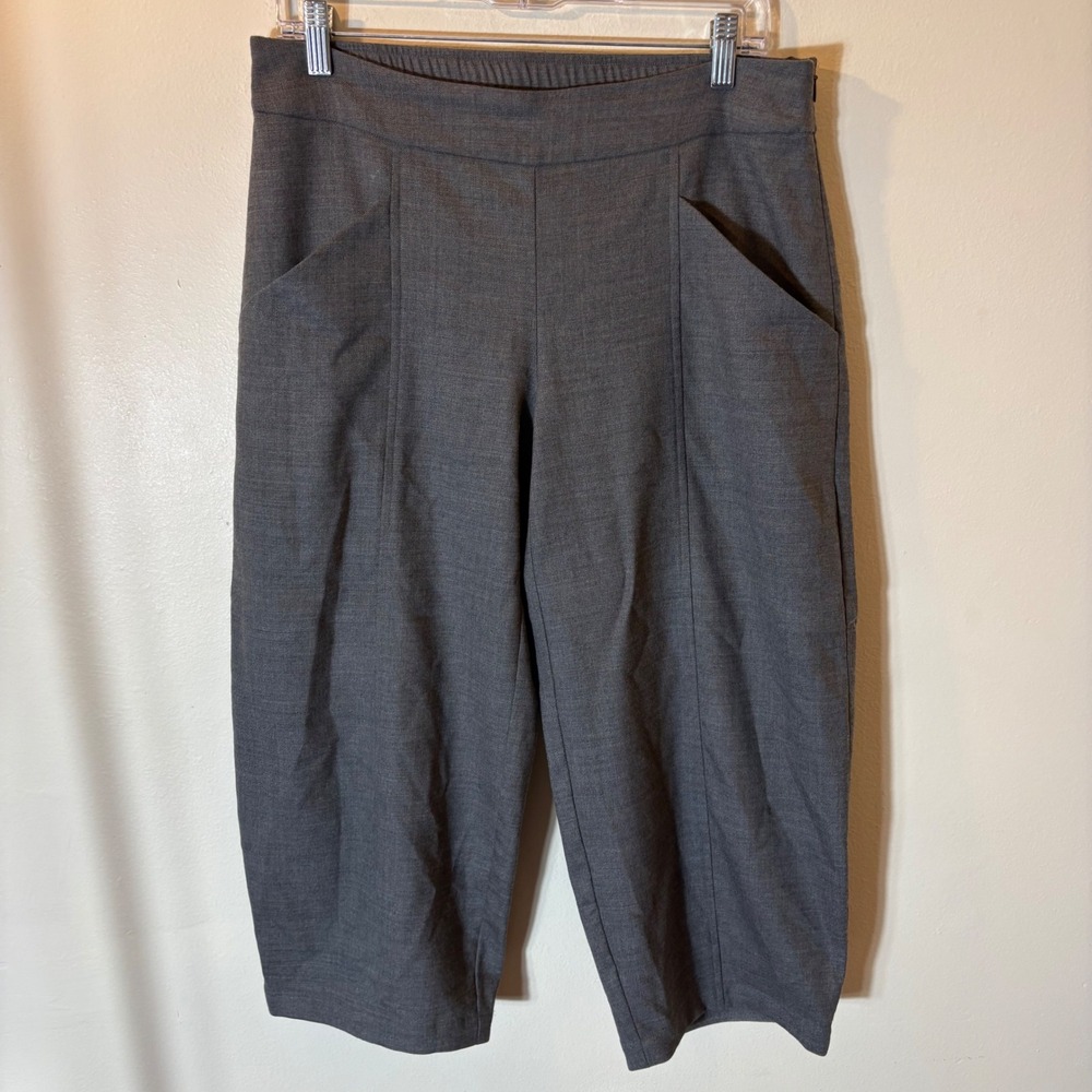 Eileen Fisher Petite Wool Blend Cropped Barrel Leg Pants Size Petite Medium